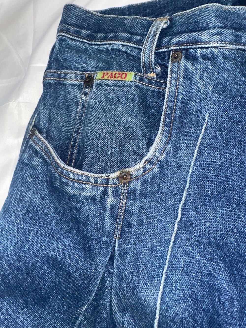 Vintage Paco Jeans Men’s 32 Baggy Wide Leg Y2K Hip Hop Embroidered Denim - Picture 2 of 15